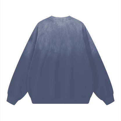 Distressed Drop-Shoulder Sweatshirt
