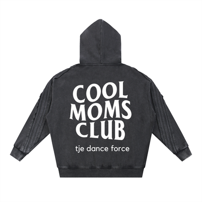 Cool Moms Club Raw Edge Zip Hoodie
