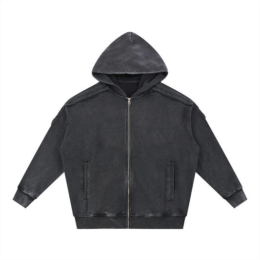 Cool Moms Club Raw Edge Zip Hoodie